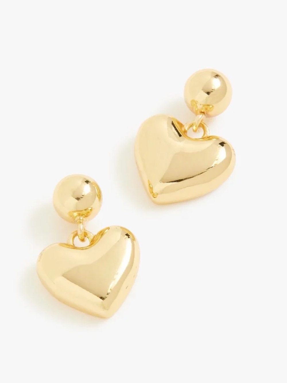 J. Crew Factory Polished Gold-tone Heart Statement Drop Earrings
